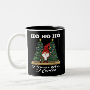 Ho Ho Ho Weihnachtsgnome Pour the Merlot Zweifarbige Tasse
