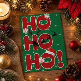 Ho Ho Ho Weihnachtsgrußkarte Karte