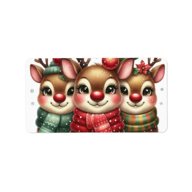 Ho Ho Ho Weihnachtskarte Adressaufkleber (Vorne)