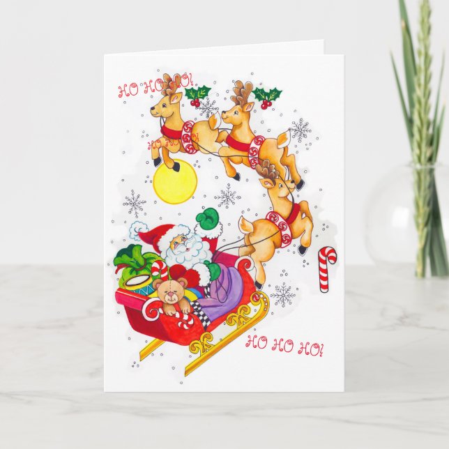 Ho! Ho! Ho! Weihnachtskarte Einladung (Vorderseite)