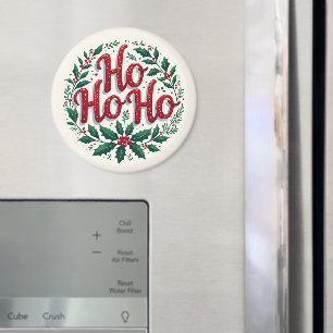 Ho Ho Ho Weihnachtskränze-Typografie-Design Magnet