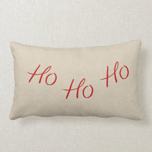 Ho Ho Ho Weihnachtslumbales Leinwand-Kissen Lendenkissen