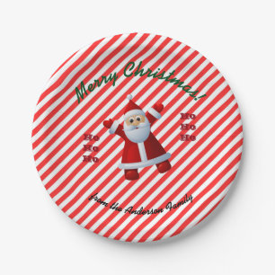 HO! HO! HO! Weihnachtsmann Frohe Weihnachten Zucke Pappteller