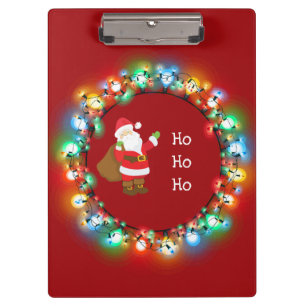 Ho Ho Ho Weihnachtsmann in Weihnachtslicht Custom Klemmbrett