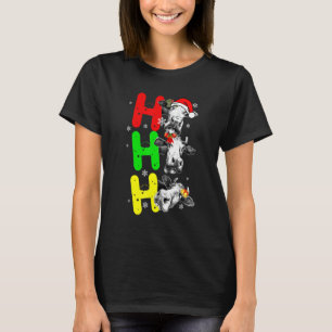 Ho Ho Ho Weihnachtsmann Kuh Weihnachten T-Shirt