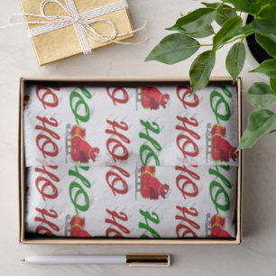 Ho Ho Ho Weihnachtsmann Schlitten Weihnachten rot Seidenpapier