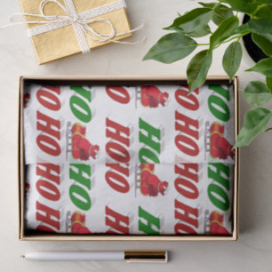 Ho Ho Ho Weihnachtsmann-Schlitten-Weihnachten-Typo Seidenpapier