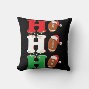 Ho Ho Ho Weihnachtsmannmütze American Football Spa Kissen