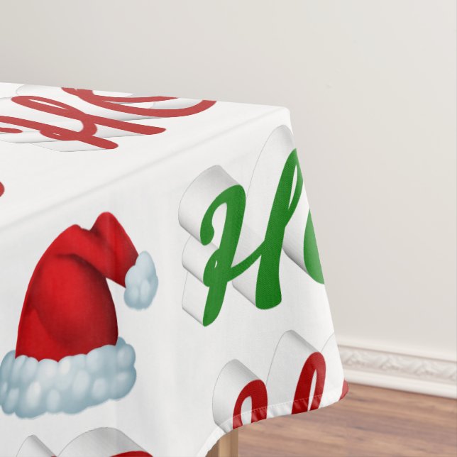 Ho Ho Ho Weihnachtsmannmütze Weihnachtsgrün Tischdecke (Beispiel)