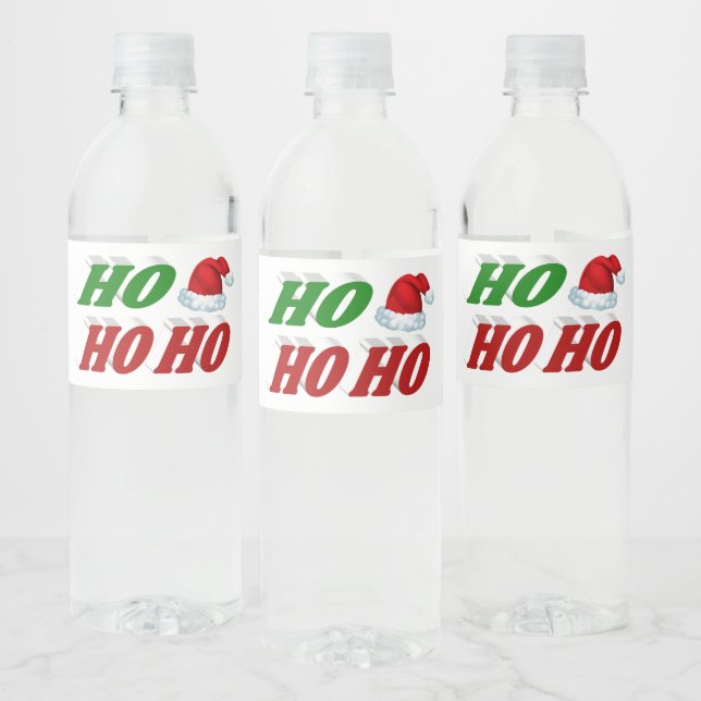 Ho Ho Ho Weihnachtsmannmütze Weihnachtsgrün Typogr (Flaschen)