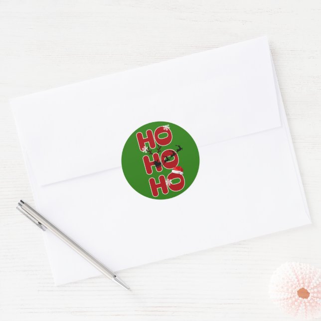 Ho Ho Ho Weihnachtssticker Runder Aufkleber (Umschlag)
