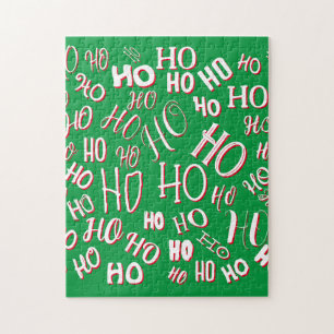 HO HO HO Weihnachtstextmuster weiß grün rot