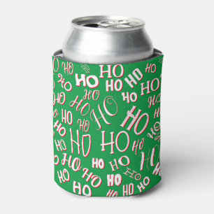 HO HO HO Weihnachtstextmuster weiß grün rot Dosenkühler