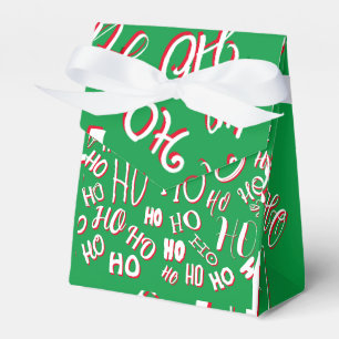 HO HO HO Weihnachtstextmuster weiß grün rot Geschenkschachtel