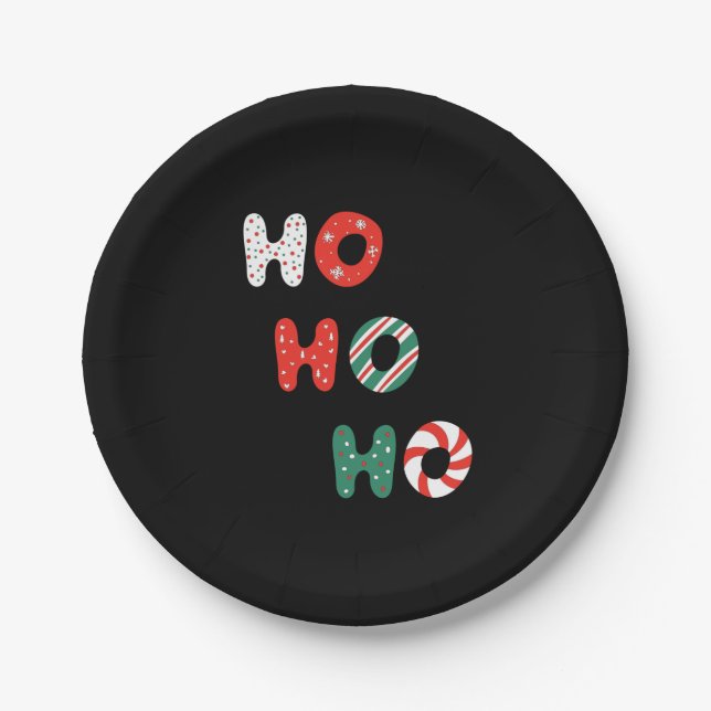 Ho Ho Ho Weihnachtszeitung Tellers Pappteller (Vorderseite)