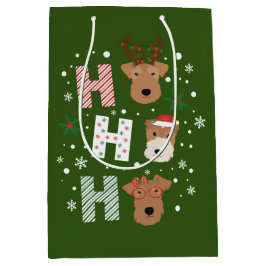 Ho Ho Ho Welsh Terrier Frohe Weihnachten Mittlere Geschenktüte