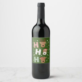 Ho Ho Ho Welsh Terrier Frohe Weihnachten Weinetikett