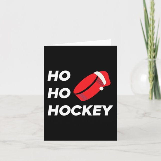 Ho Ho Hockey Weihnachten - Eishockey Karte (Vorderseite)