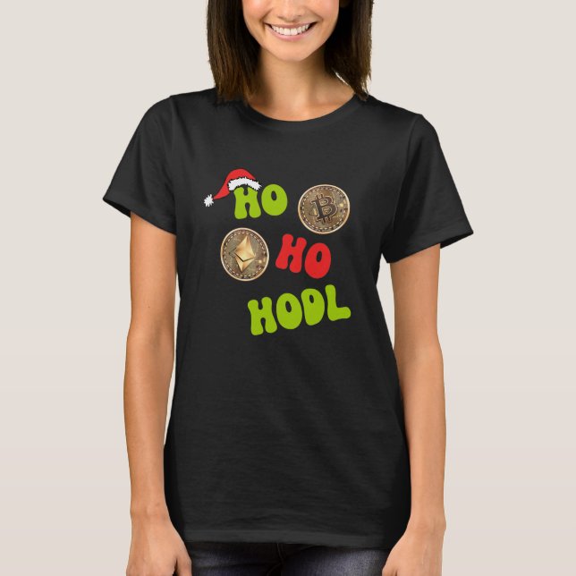 Ho Ho HODL Bitcoin und Ethereum T-Shirt (Vorderseite)
