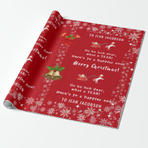 Ho Ho Hoh Liebe Funny Santa Unicorn Personalisiert Geschenkpapier