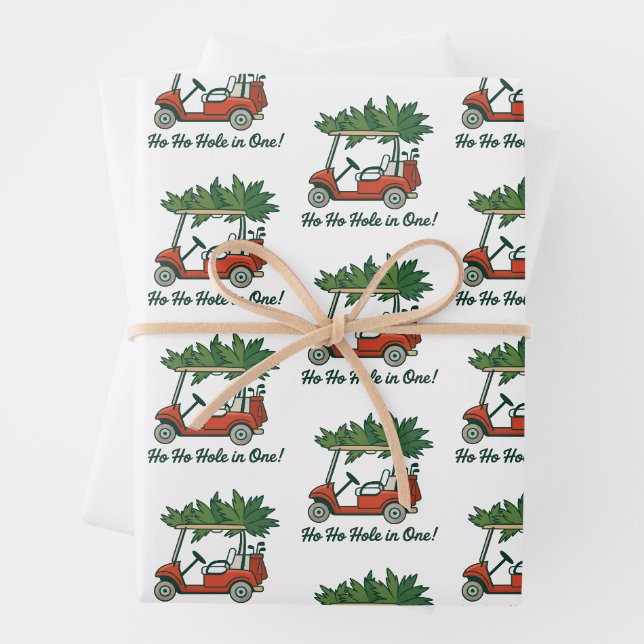 Ho Ho Hole In One Christmas Santa Golf Golfing  Geschenkpapier Set (Beispiel)