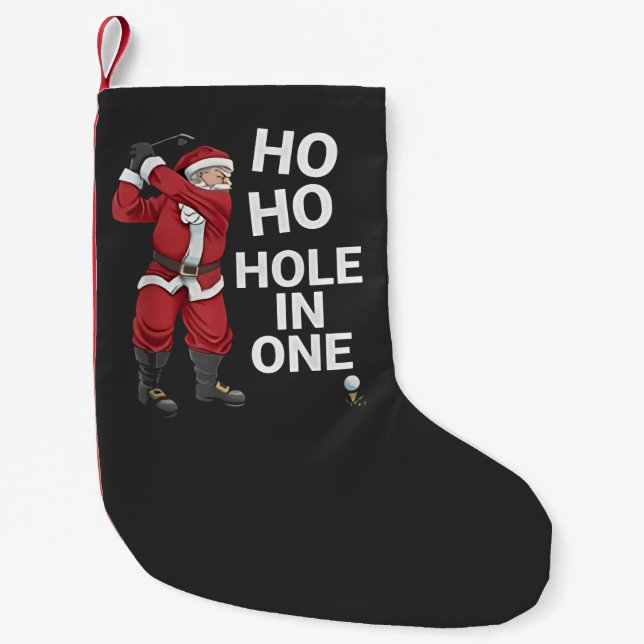 Ho Ho Hole in One Funny Golfo Weihnachten Kleiner Weihnachtsstrumpf (Vorderseite)