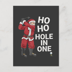 Ho Ho Hole in One Lustiger Golf-Weihnachten Ankündigungspostkarte