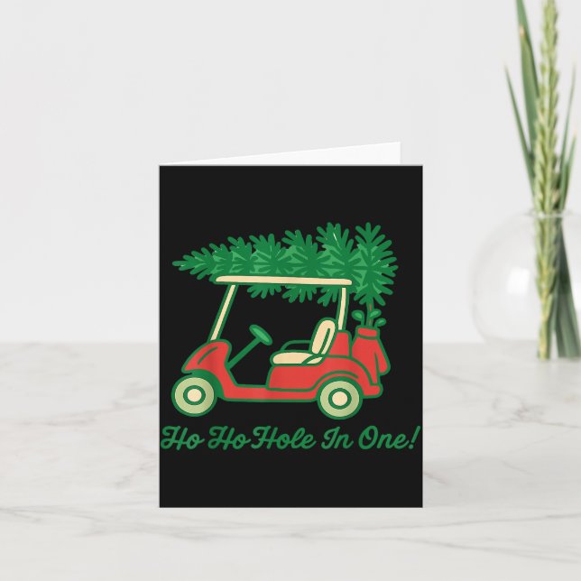 Ho Ho Hole In One Santa Golf Christmas Holiday Gol Karte (Vorderseite)