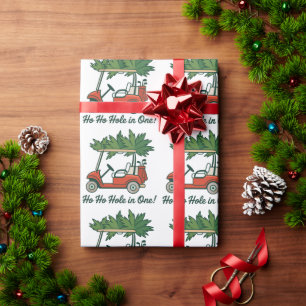 Ho Ho Hole In One Weihnachten Santa Golf Golfen Geschenkpapier