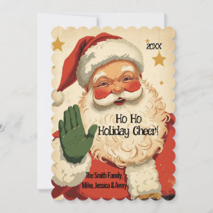 Ho Ho Holiday Cheer Retro Weihnachtskarte Feiertagskarte