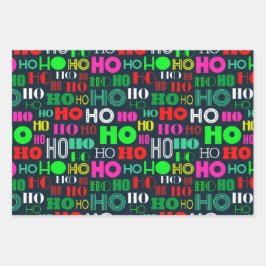 HO HO HOLIDAY CHRISTMAS WRAPPING PAPIERSHEETS GESCHENKPAPIER SET