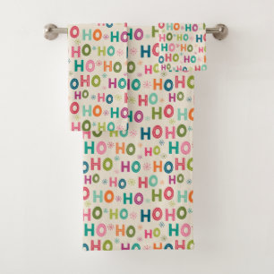 Ho Ho Holiday Muster Badhandtuch Set