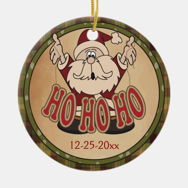 Ho Ho Holiday Santa Claus Ornament (Vorne)