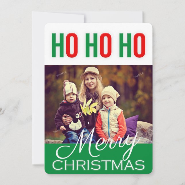 HO HO Holiday Weihnachten Weihnachten Grüße Karte (Vorderseite)