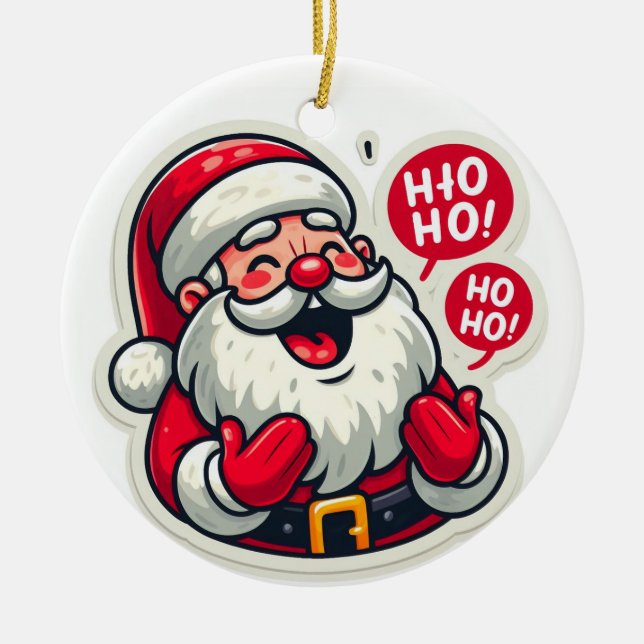 Ho Ho Holidays: Feierliche Begrüßung des Weihnacht Keramik Ornament (Vorne)