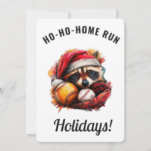 Ho-Ho-Home Run Baseball-Weihnachtskarte — Personal Feiertagskarte