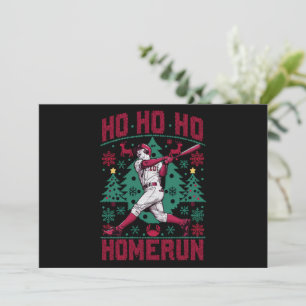 Ho Ho Homerun Baseball hässlicher Weihnachtspullov Feiertagskarte