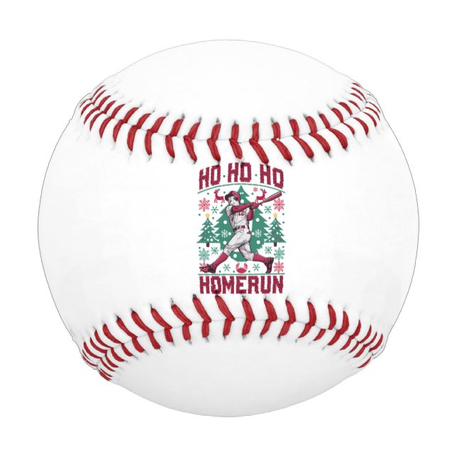 Ho Ho Homerun Baseball Ugly Weihnachts-Sweater (Vorderseite)