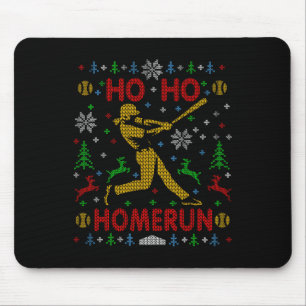 Ho Ho Homerun Fastpitch Softbyll Hässliches Weihna Mousepad