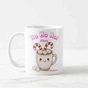 Ho Ho Hot Cocoa Mug de Noël drôle – Mignon Kawaii 