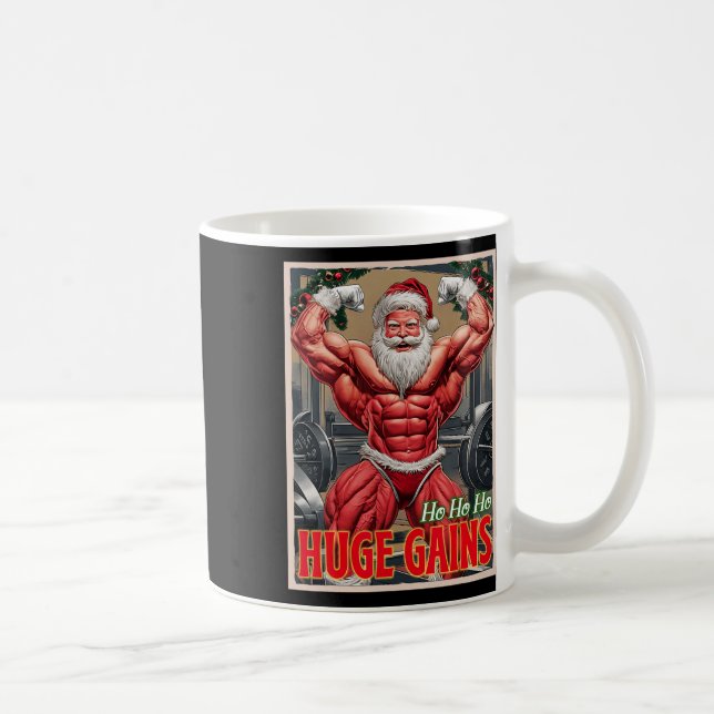 Ho Ho Huge Gains Pumping Bodybuilder Santa Christm Kaffeetasse (Rechts)