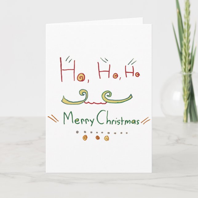 HO HO Joyeuse carte de Noël (Devant)