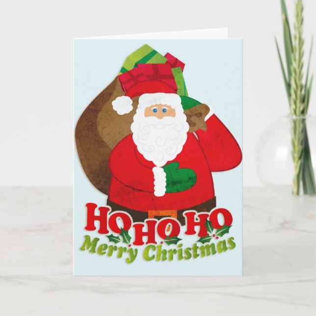 Ho Ho Joyeux Noël père Noël carte de sac (Devant)
