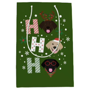 Ho Ho Labrador Retriever Frohe Weihnachten Mittlere Geschenktüte