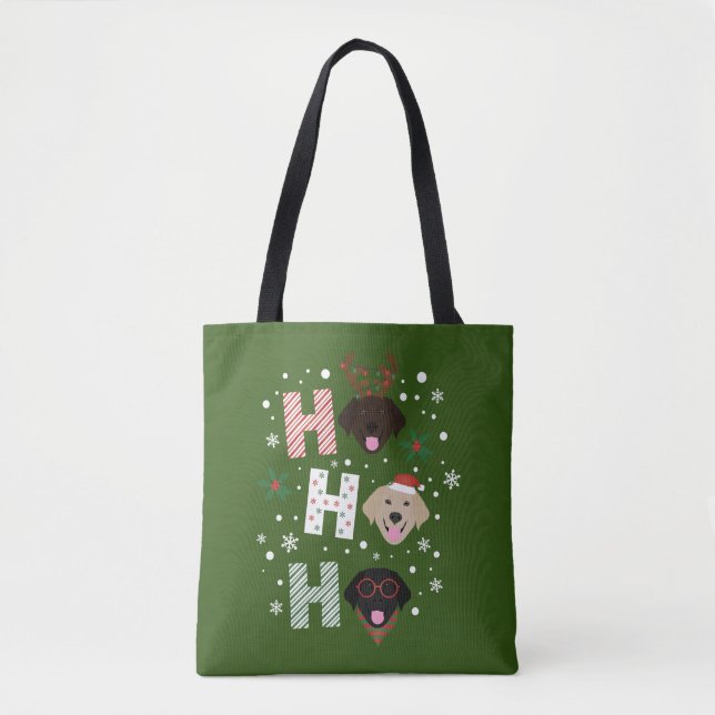 Ho Ho Labrador Retriever Frohe Weihnachten Tasche (Vorderseite)