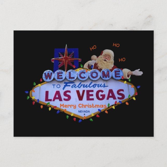 HO HO Las Vegas Joyeux Noël PÈRE NOËL Carte postal (Devant)