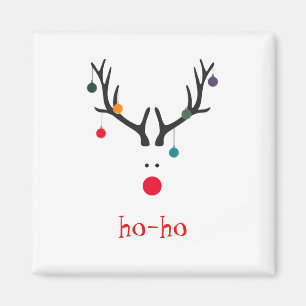 Ho ho lustige niedliche abstrakte Rentiere des Wei Magnet