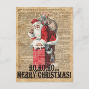 Ho, Ho Merry Chirstmas Weihnachtsmann Wörterbuch K Feiertagspostkarte
