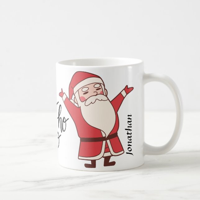 Ho Ho Monogramm Weihnachtsmann hübsch Kaffeetasse (Rechts)