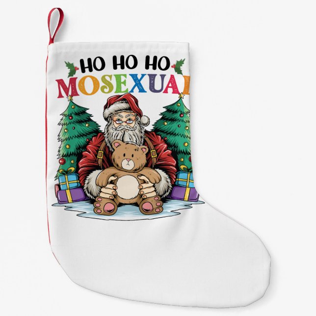 Ho Ho Mosexual Gay Santa LGBTQ Gay Weihnachten Kleiner Weihnachtsstrumpf (Vorderseite)